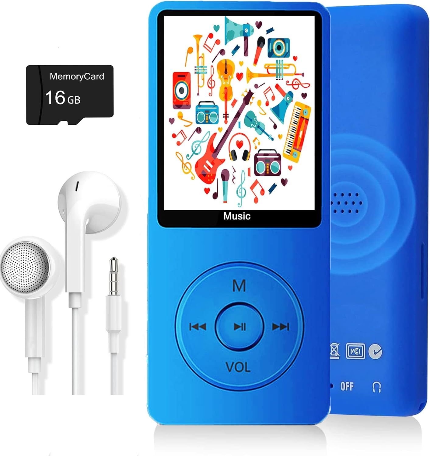MP3 Player, Music Player with 16GB Micro SD Card, Build-in Speaker/Photo/Video Play/FM Radio/Voic... | Amazon (US)