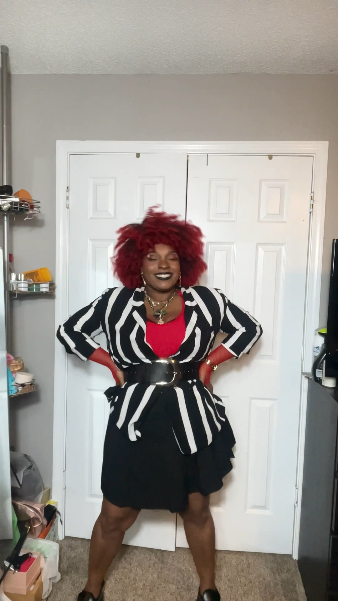 I love fun outfits that still stay true to me 
FYI the fishnet top I made out of a pair of fishnets 
- I also changed out of my platform boost into the loafers so I’ll link those too 
-my top is just a red bralette from Victoria’s Secret

#LTKFindsUnder100 #LTKootd #LTKPlusSize