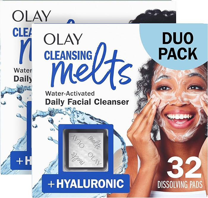 Olay Face Wash, Hyaluronic Acid Cleansing Melts, Fragrance-Free, Daily Use Gentle Cleanser, For A... | Amazon (US)