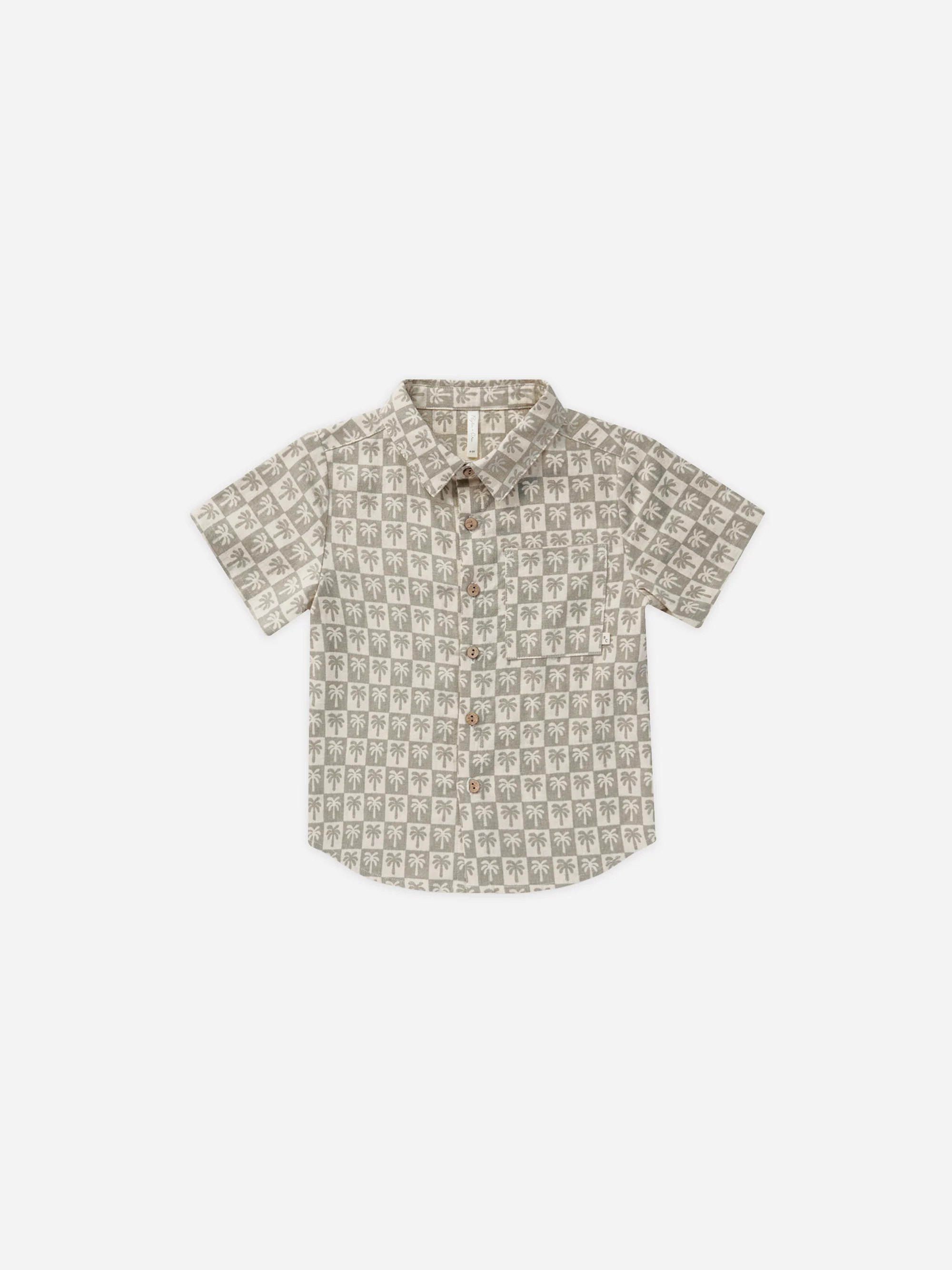 Collared Short Sleeve Shirt || Palm Check | Rylee + Cru