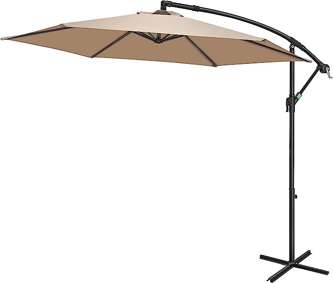 FRUITEAM 10FT Patio Offset Umbrella Cantilever Umbrella, Large Hanging Market Umbrella Large with... | Amazon (US)