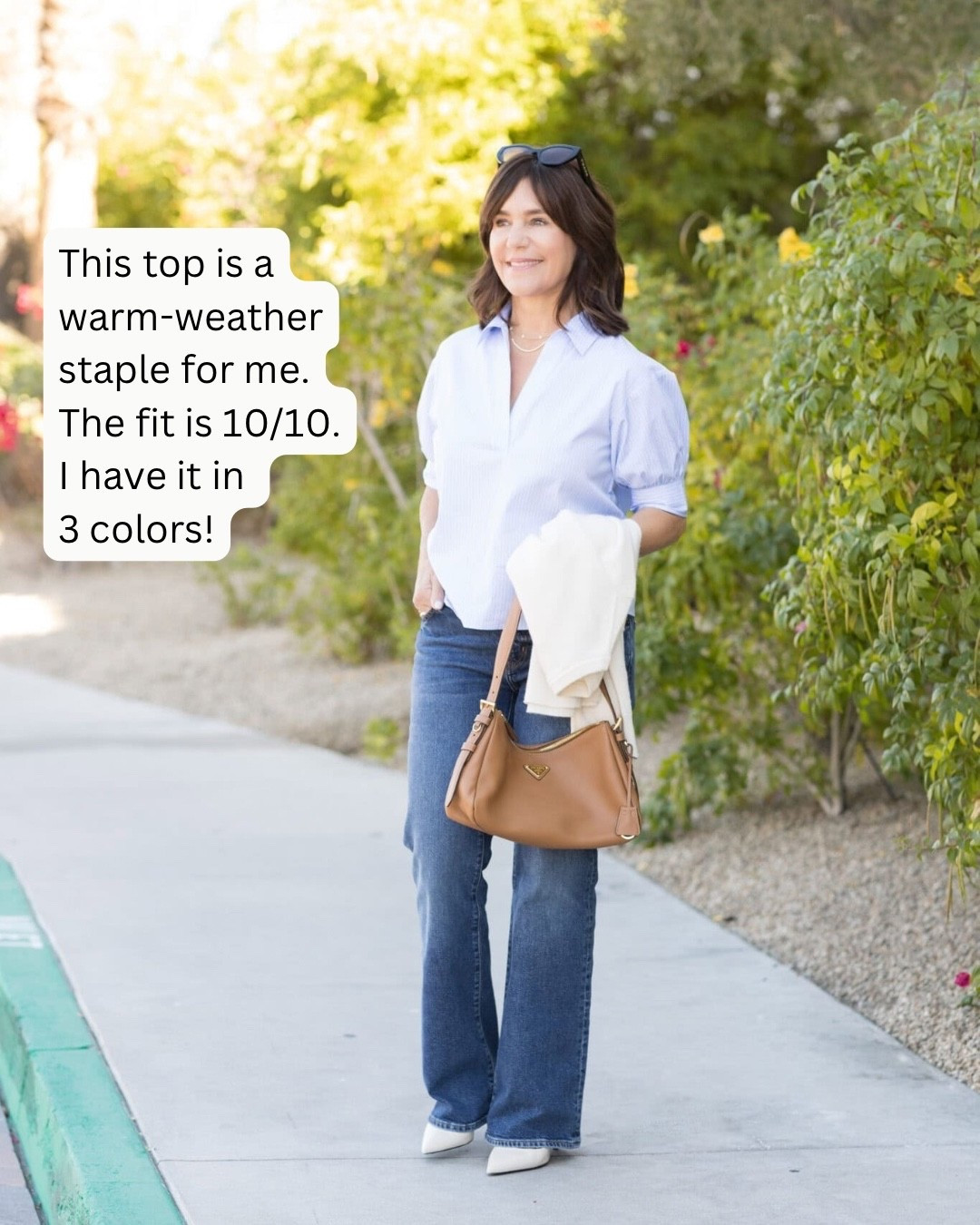 This pretty cotton top is a warm-weather staple for me. The fit is 10/10. I have it in 3 colors! Fit runs true to size. 

#LTKSeasonal #LTKOver40