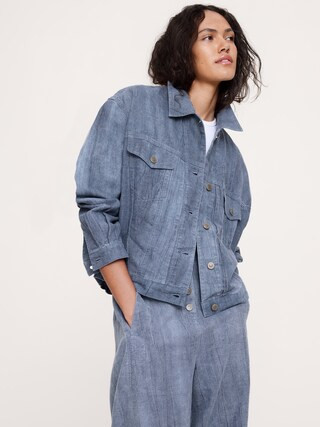 Ramie-Cotton Trucker Jacket | Banana Republic (CA)