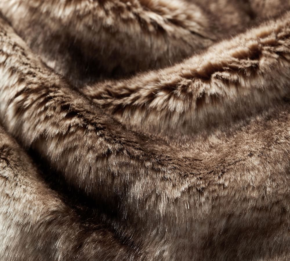 Faux Fur Ombre Throw Blanket | Pottery Barn (US)