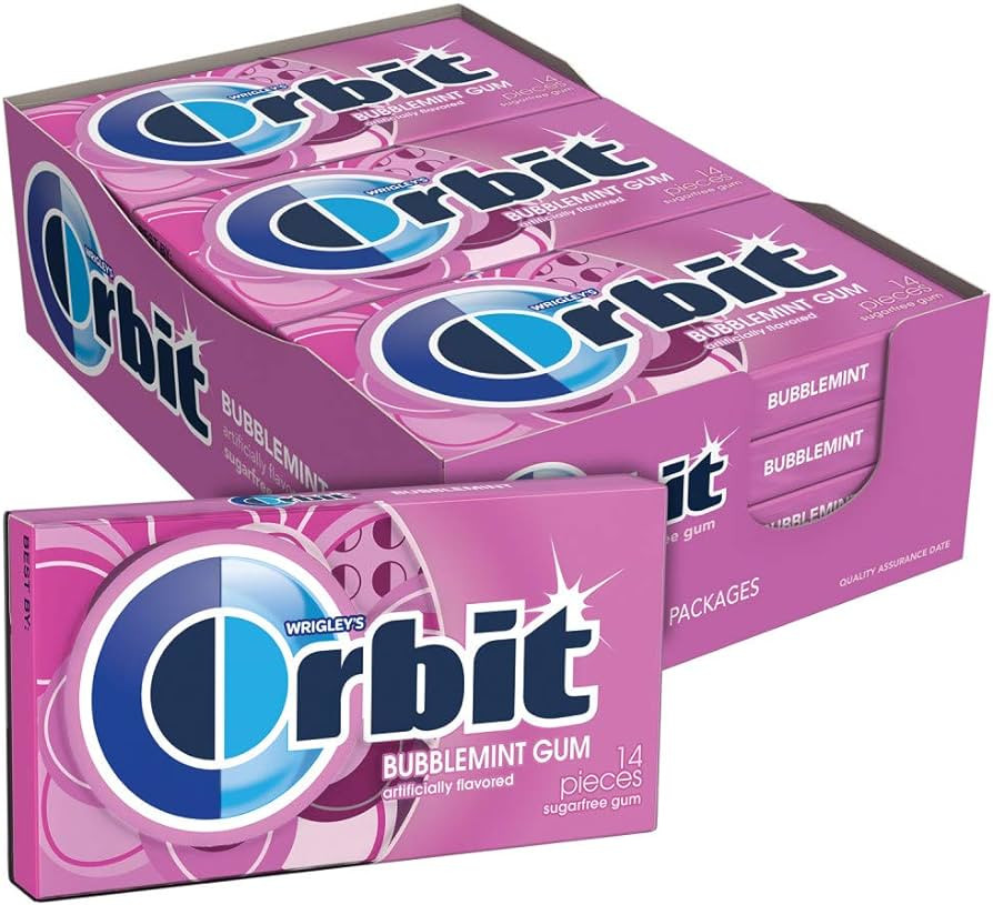 ORBIT Bubblemint Sugar Free Chewing Gum, 12 Packs of 14-Pieces (168 Total Pieces) | Amazon (US)