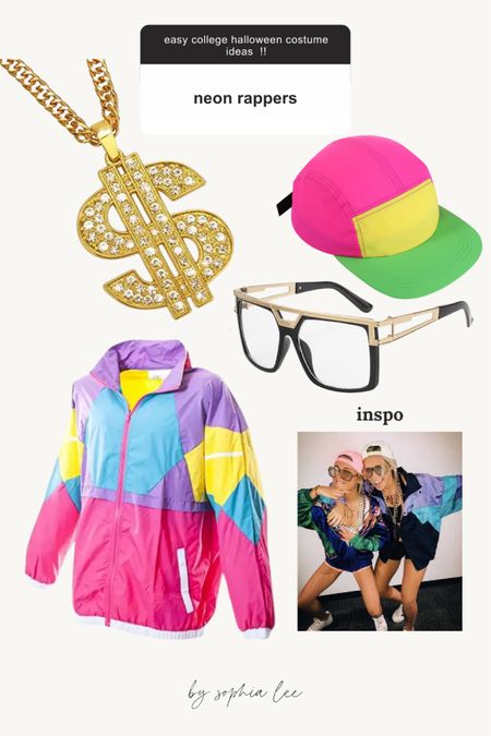Neon rappers is such a easy Halloween costume plus perfect for a group! #CheapHalloweenCostumes #EasyHalloweenCostumes