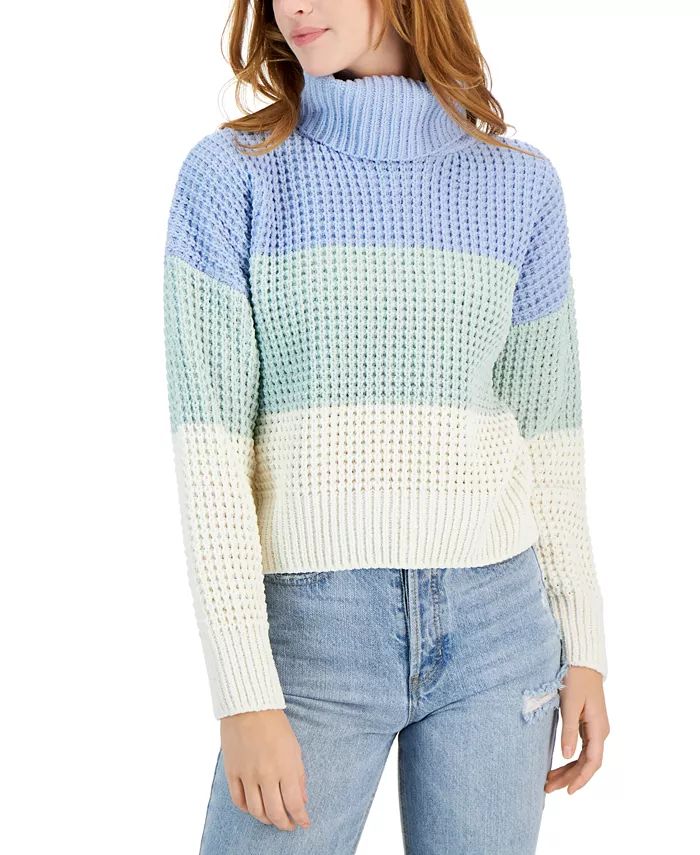 Hippie Rose Juniors' Colorblocked Turtleneck Sweater & Reviews - Sweaters - Juniors - Macy's | Macys (US)