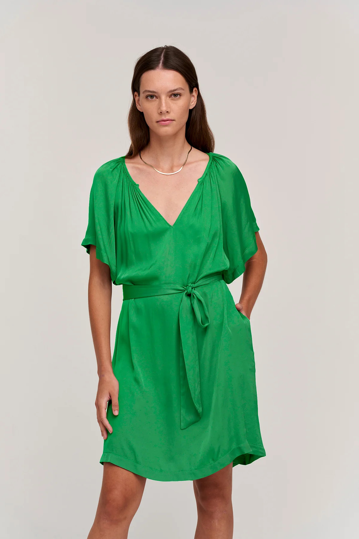 SUZANNA SATIN VISCOSE DRESS | Velvet by Graham & Spencer