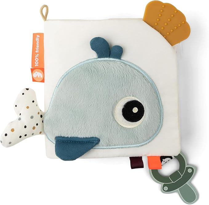 Done by Deer Soft Activity Book for Babies – Sea Friends Crinkle Sensory Toy with Teether, Mirr... | Amazon (US)