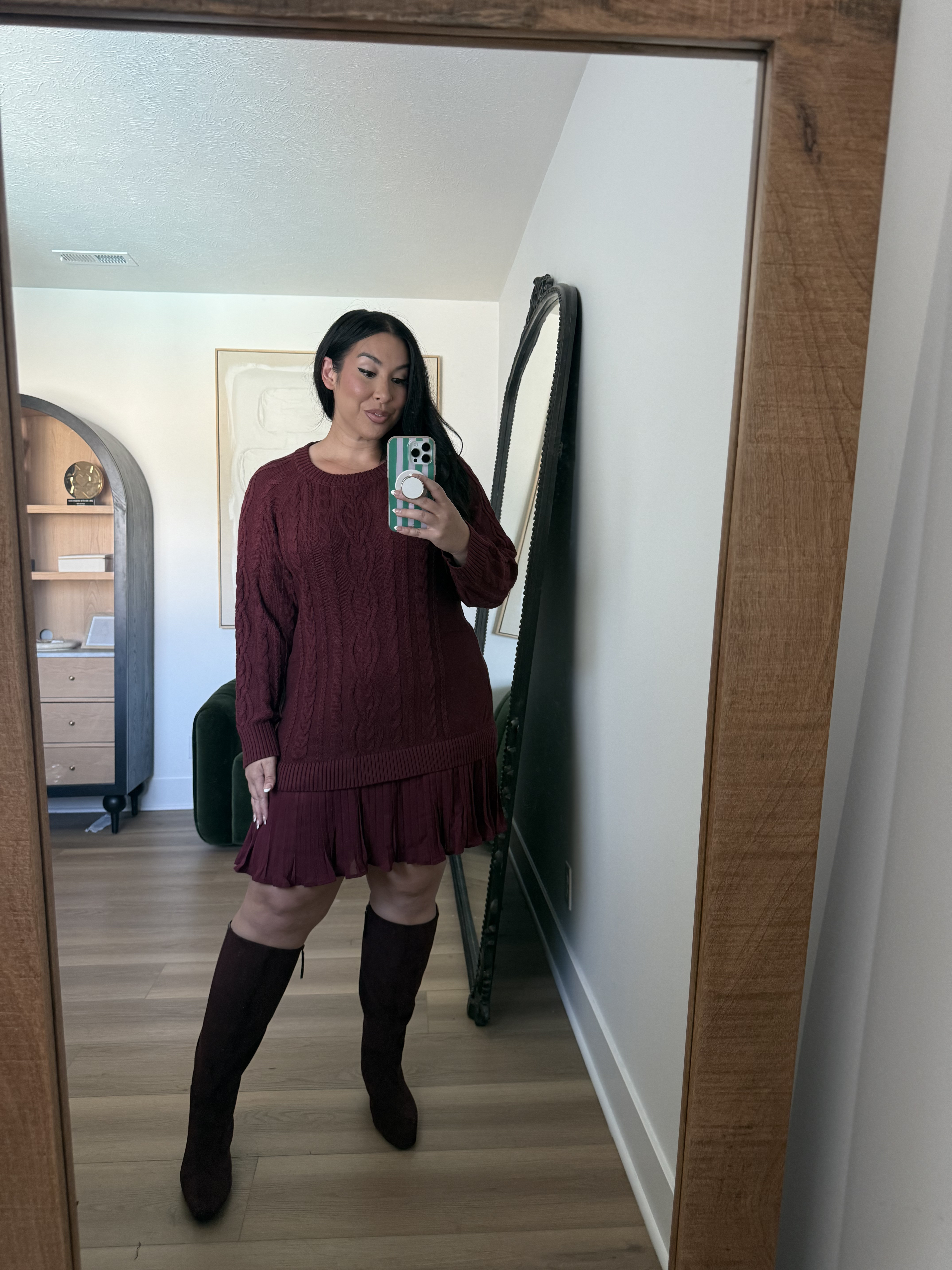 How do we feel about this drop waist cable knit dress?  Wearing an XL! lulus, plaid dress, fall style, fall fashion, midsize, curvy friendly 

 #LTKSeasonal #LTKMidsize
