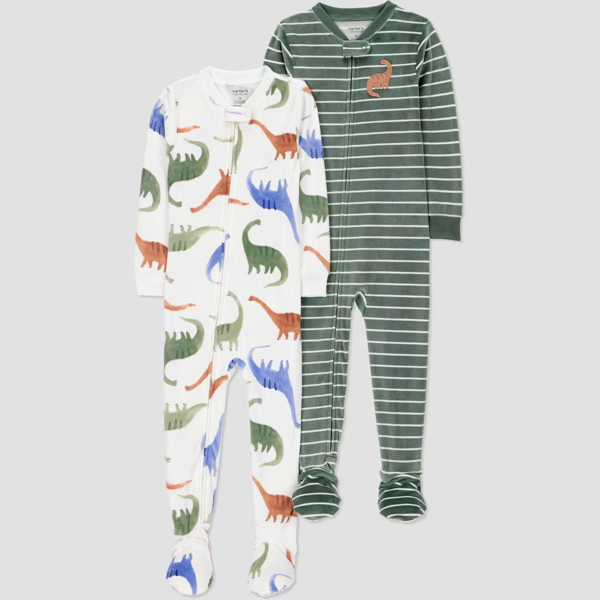 Carter's Just One You® Toddler Boys' 2pk Snug & Long Sleeve Velour Footed Pajama | Target
