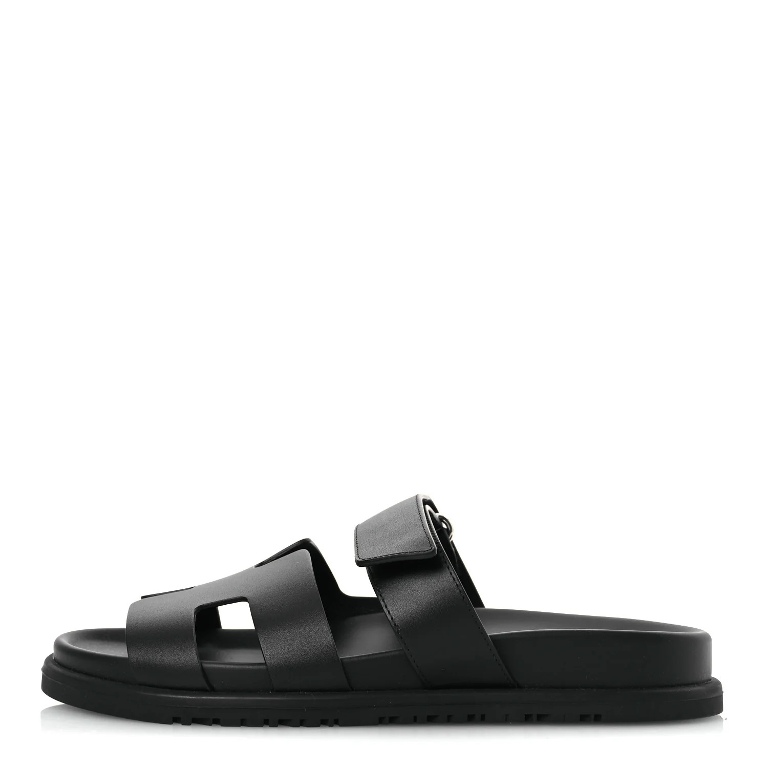 Hermes Calfskin Womens Chypre Sandals 38 Black 1735903 | FASHIONPHILE (US)