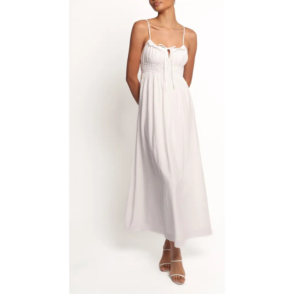 Petal & Pup Ceres Front Tie Maxi Dress in White at Nordstrom, Size X-Large | Nordstrom