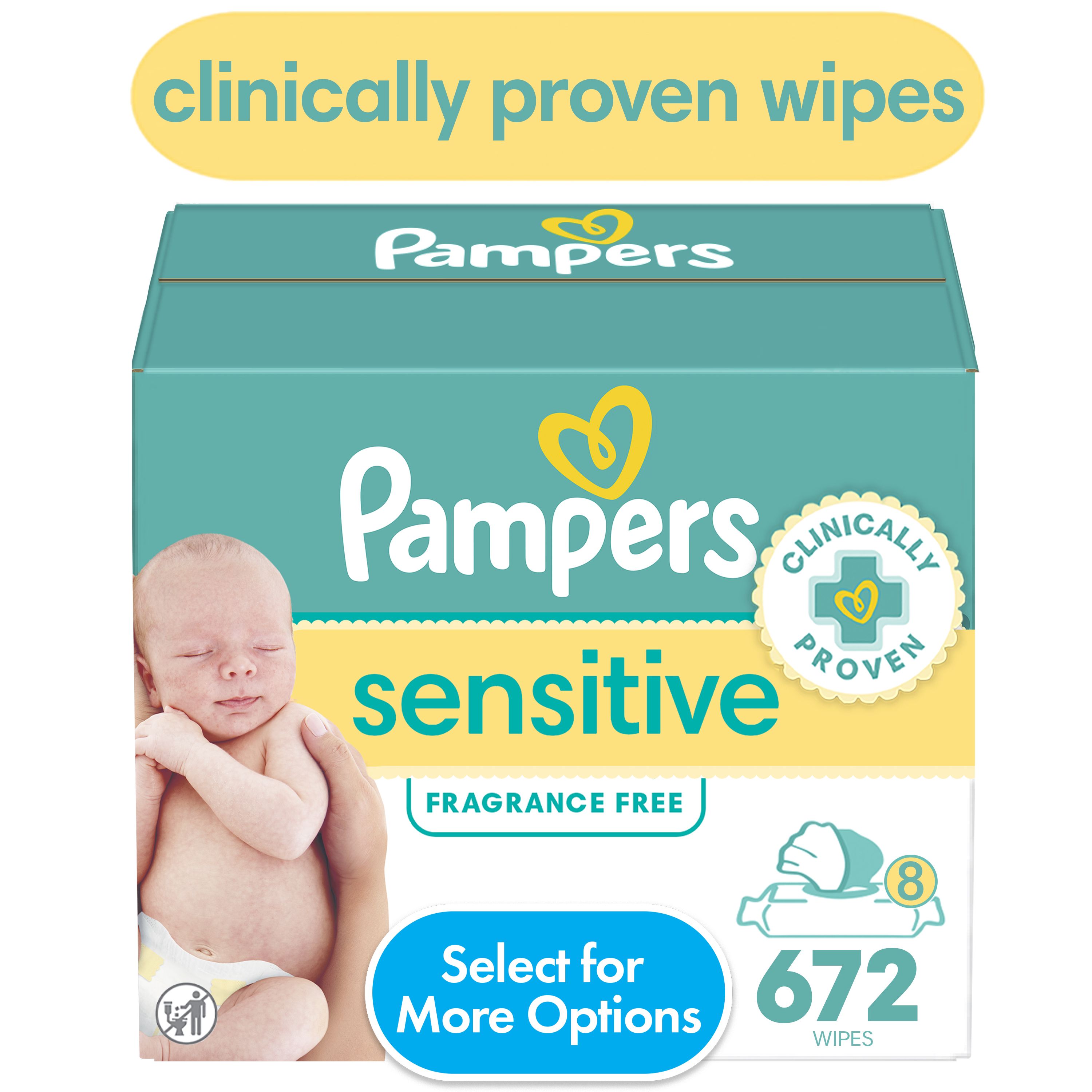 Pampers Sensitive Baby Wipes 8-Pack 672 Wipes (Select for More Options) | Walmart (US)