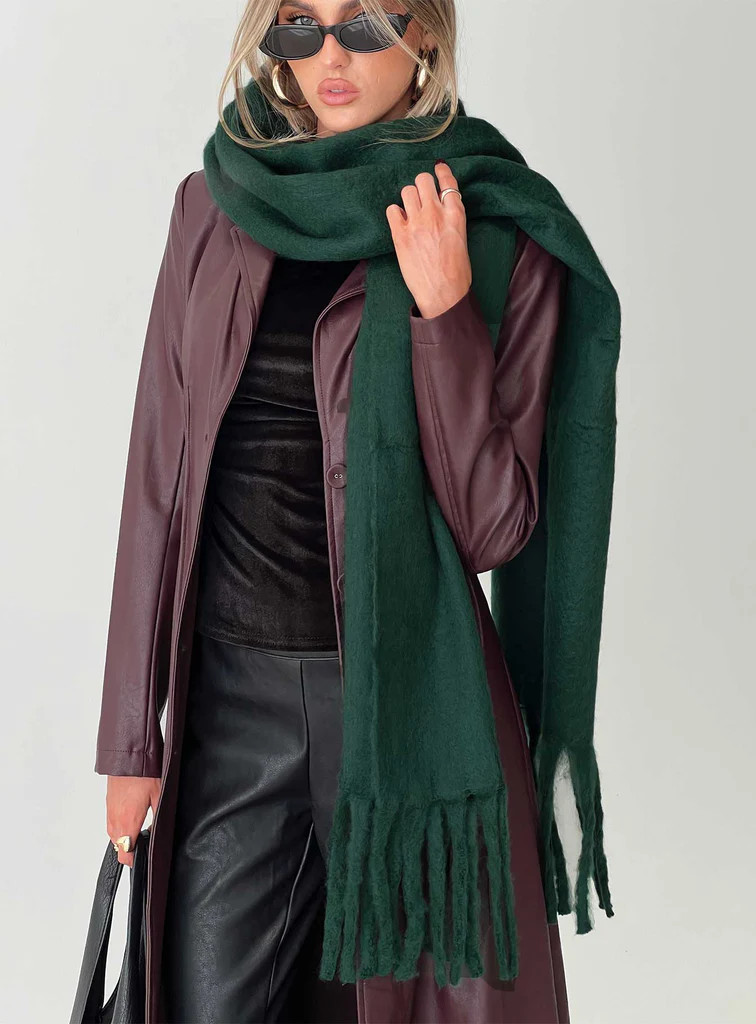 September Ends Scarf Forest Green | Princess Polly US