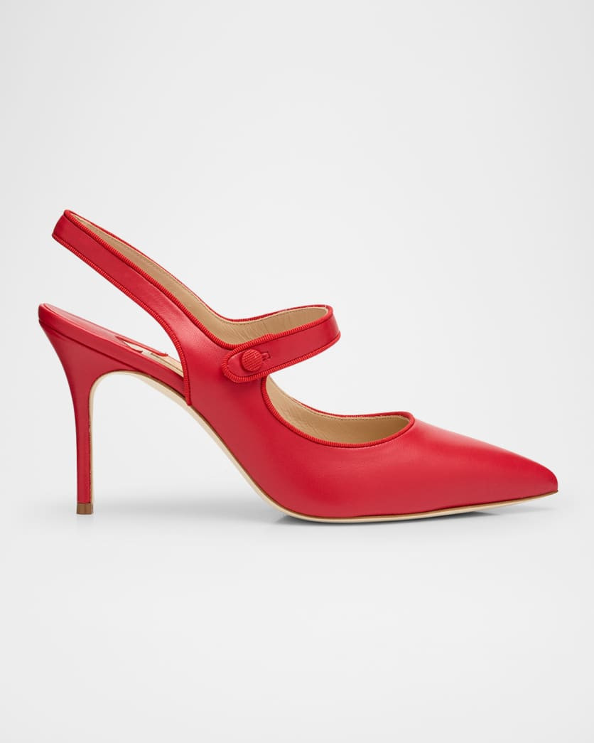 Camparisli Leather Mary Jane Slingback Pumps | Neiman Marcus