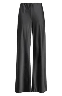 Open Edit Satin Wide Leg Pull On Pants (Women) | Nordstrom | Nordstrom