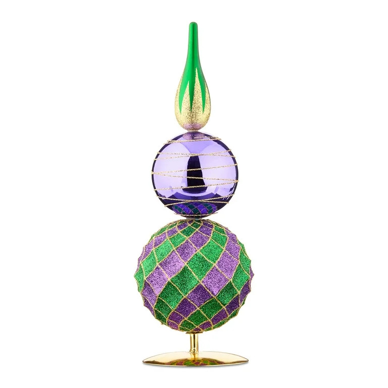 Shatterproof Glitter Finial Tabletop Decoration, Multicolor, Mardi Gras by Way To Celebrate | Walmart (US)