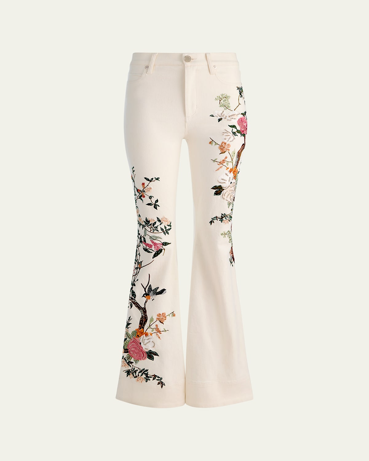 Beautiful Floral Embroidered Bell-Bottom Jeans | Bergdorf Goodman