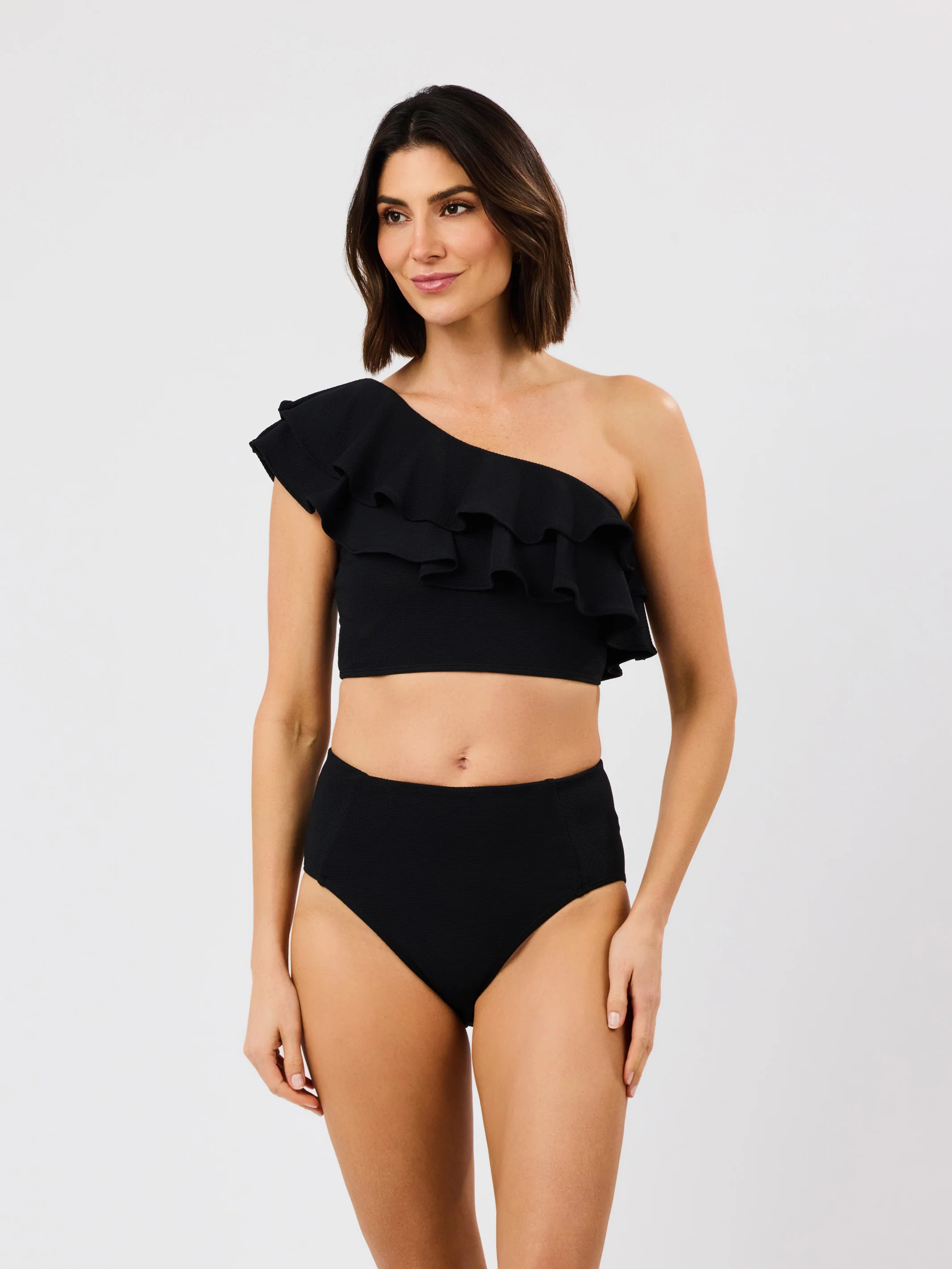 Katelyn Two Piece Swimsuit | Black Waffle | Mary Square