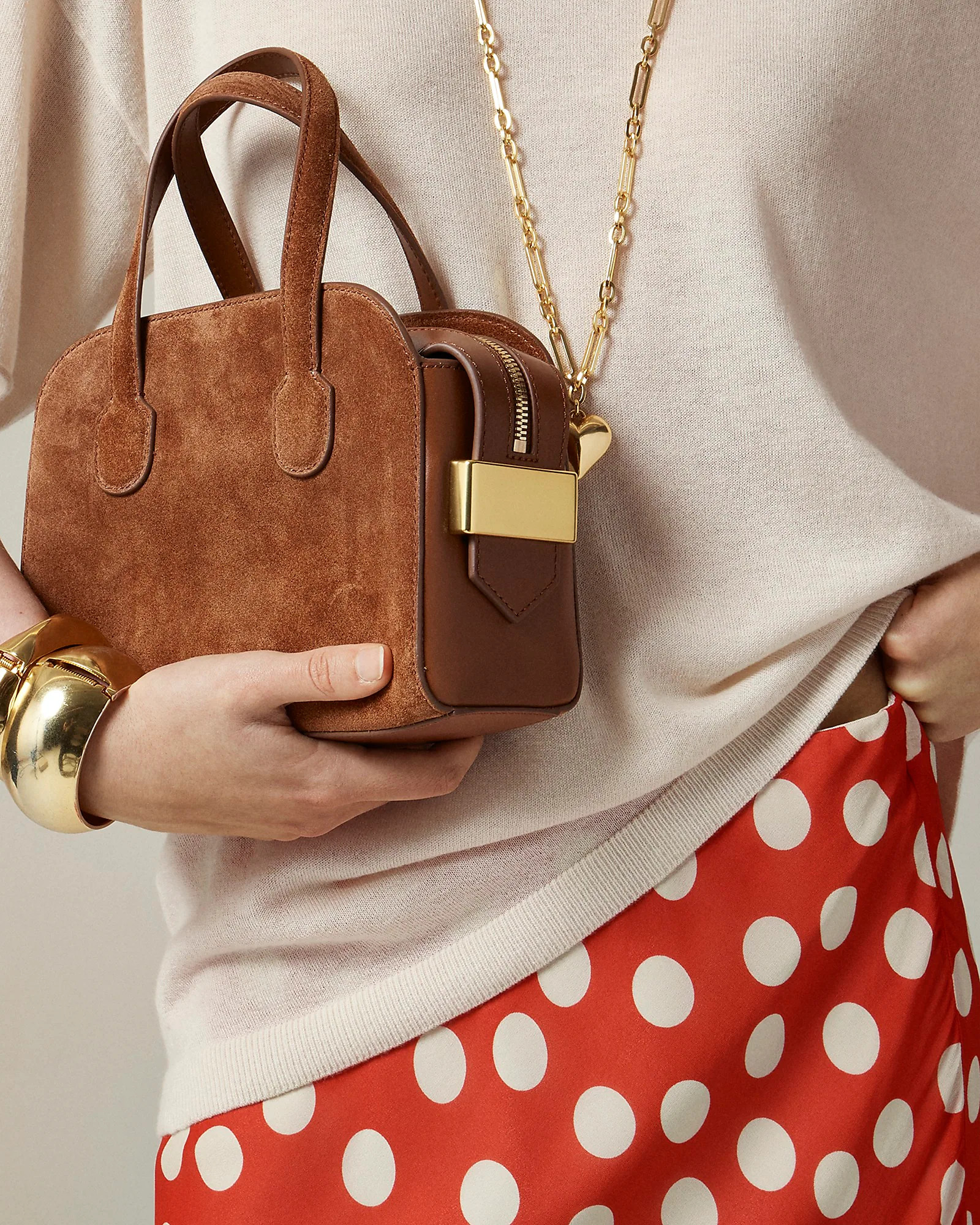 Small Berkeley top-handle bag in suede and leather | J. Crew US