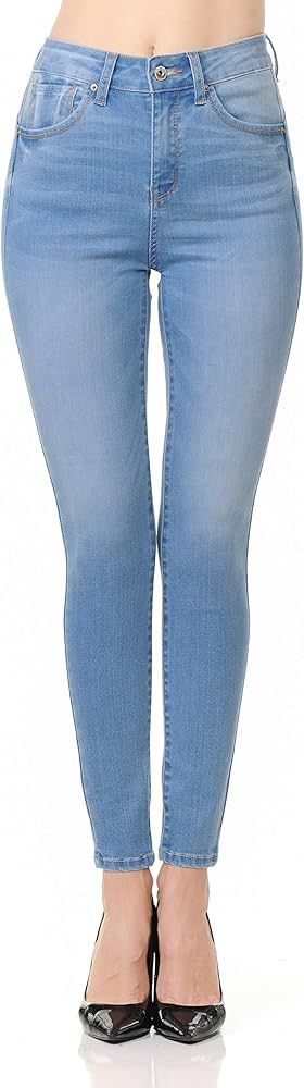 Wax Jean Denim Women's Juniors Push-Up High-Rise Skinny Jean in Fine Cotton Denim | Amazon (US)
