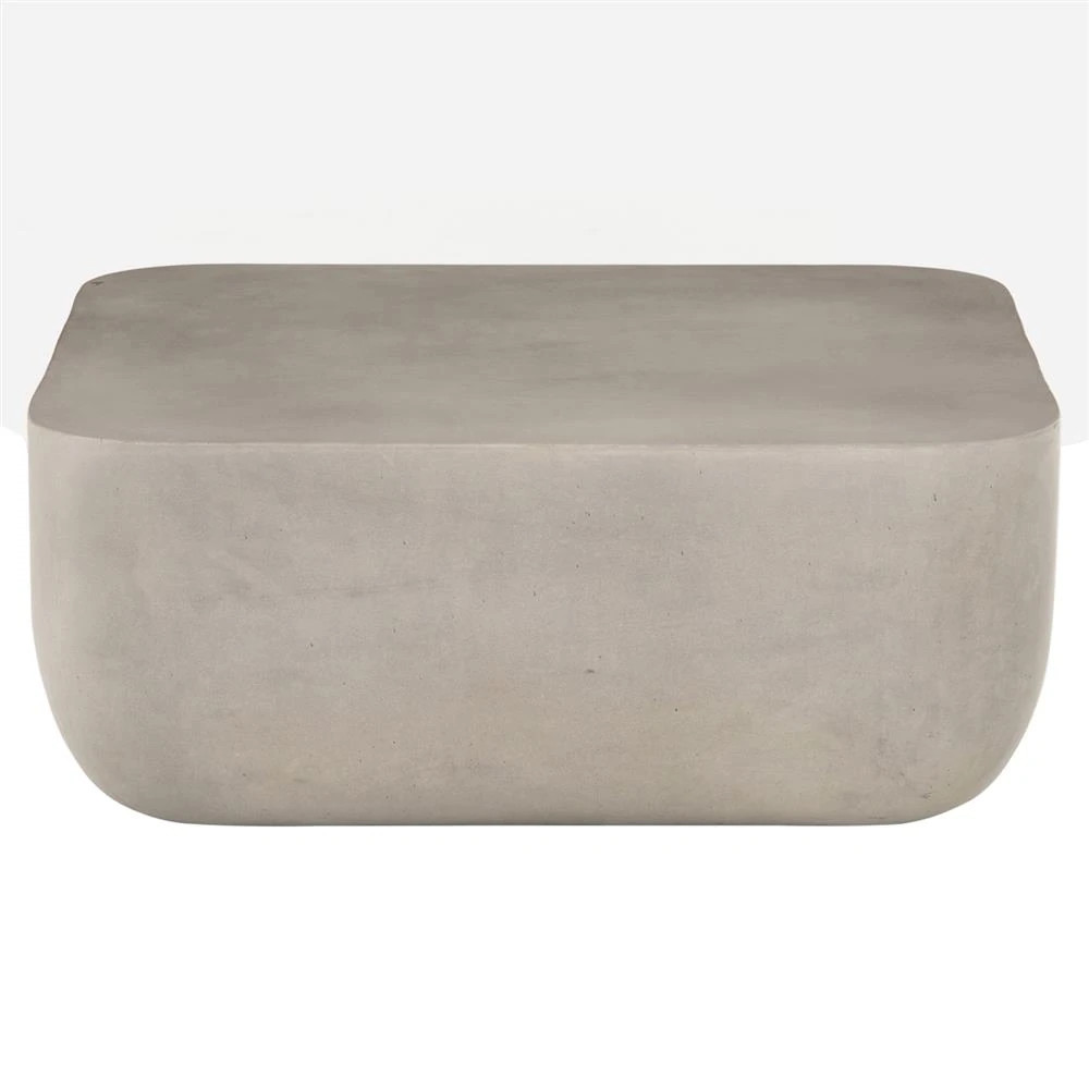 Lana Modern Classic Grey Concrete Outdoor Coffee Table | Kathy Kuo Home