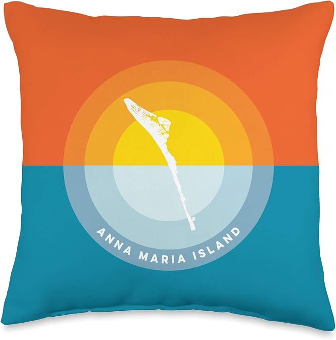 Anna Maria Island Home Decor Gifts Anna Maria Island Sunset Beach Throw Pillow, 16x16, Multicolor | Amazon (US)