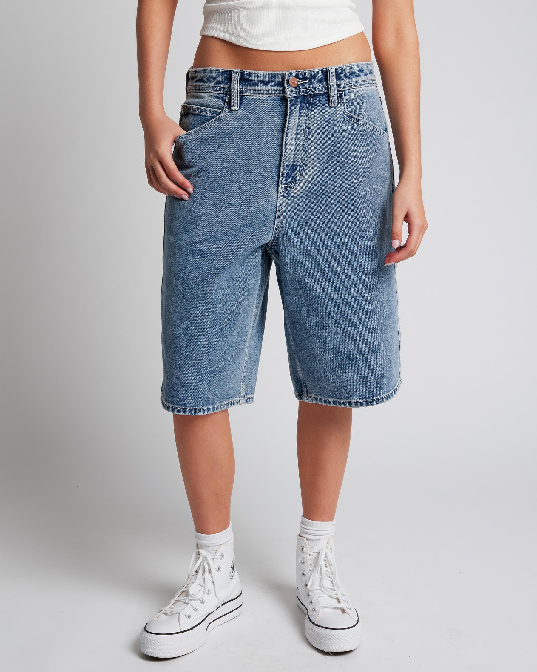 RVCA Women's Chainmail Denim Shorts in Broken Blue Wash Size 30 | City Beach (US)