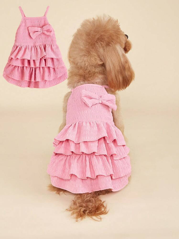 1pc Spring/Summer Thin Dog/Cat Tutu Dress With Ruffled Layers And Cake Design For Small Dogs Teddy | SHEIN