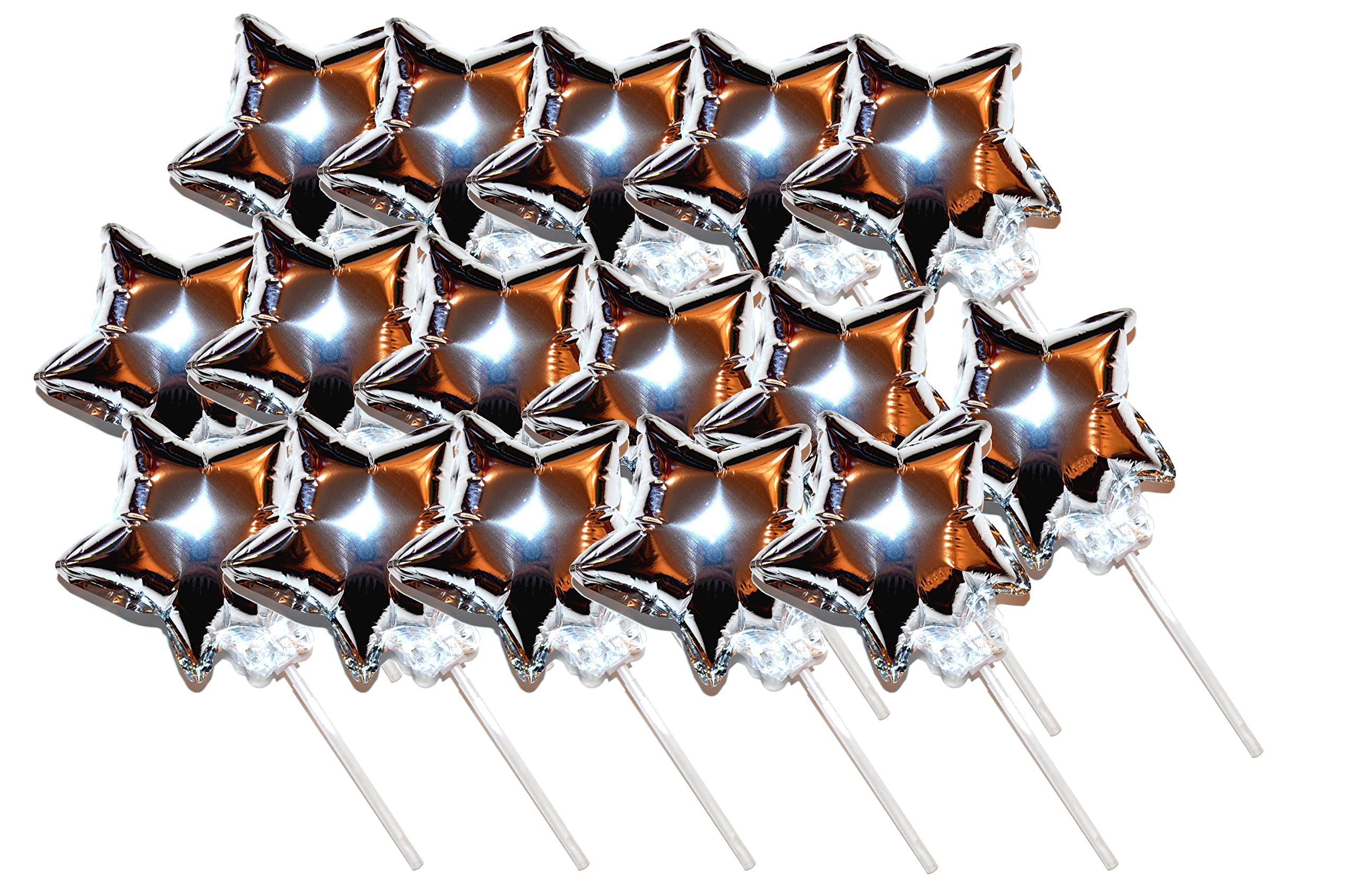 Small 5 inch (4" when inflated) Silver Star Foil Balloon with 3 1/2 Inch Stick - 50 Pieces | Amazon (US)