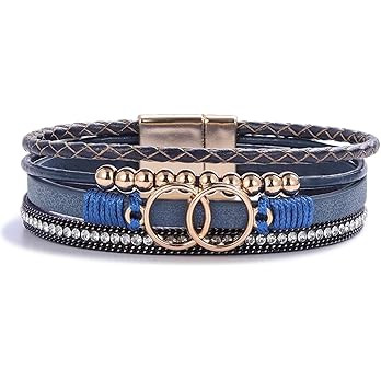 Boho Wrap Bracelets Leather Cuff Bangle Gold Beaded Bracelets for Women Stackable Infinity Bracel... | Amazon (CA)