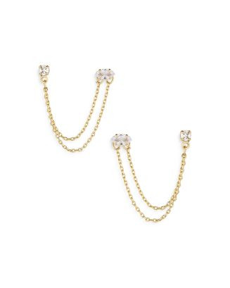 Draped Chain Double Piercing Earrings in 18K Gold Plate | Bloomingdale's (US)