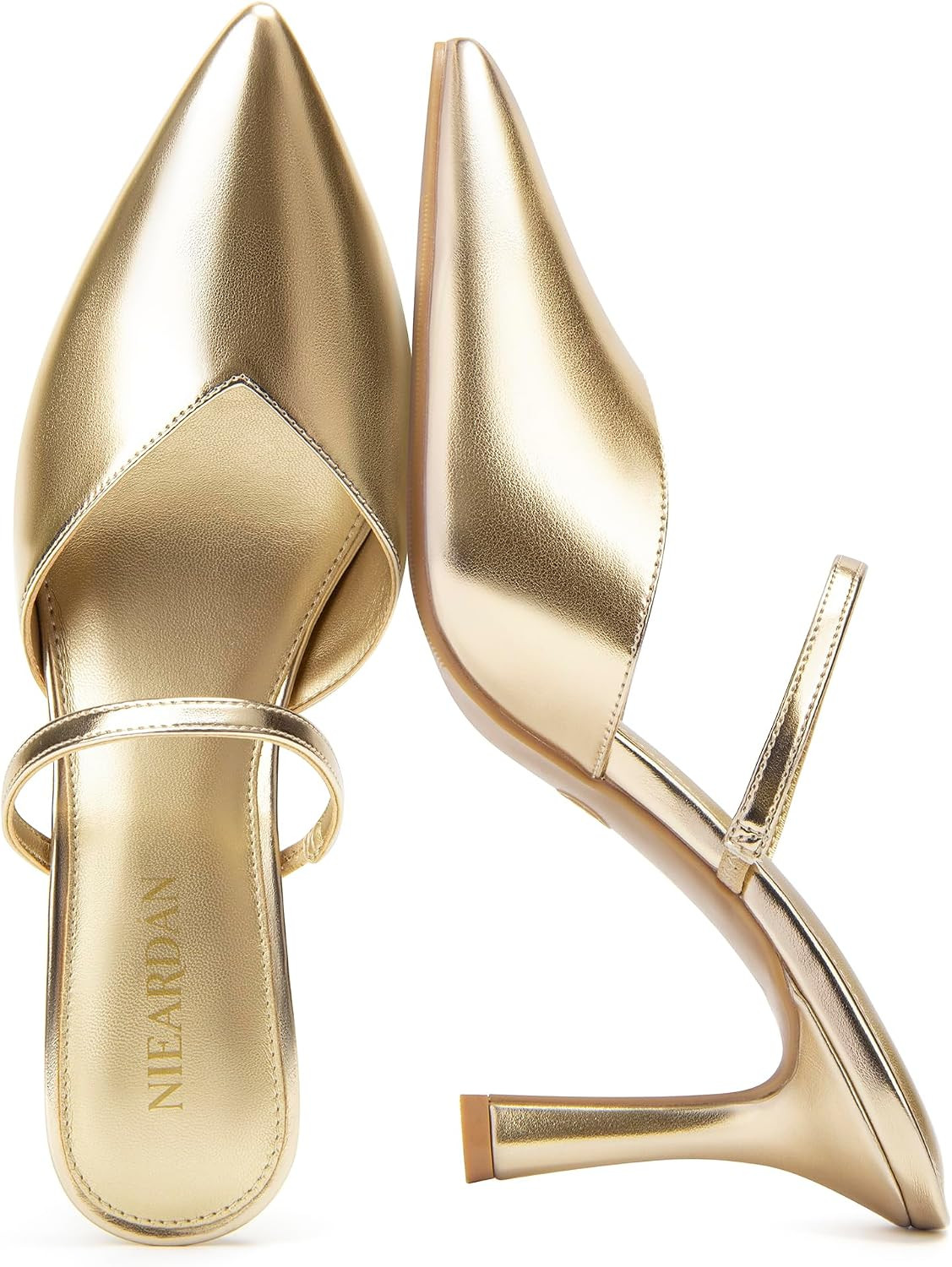 Women's Mules Heels Pointed Toe Pumps Stiletto Heeled Sandals | Amazon (US)