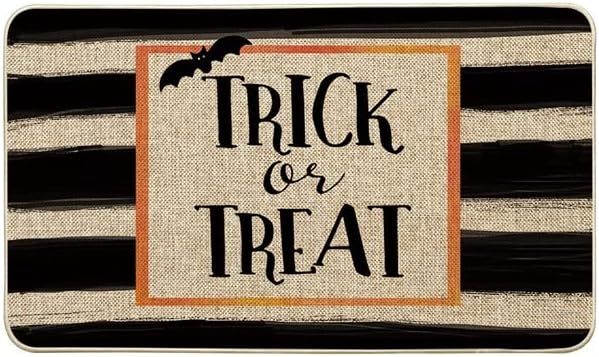 Artoid Mode Trick or Treat Bat Decorative Doormat, Seasonal Fall Halloween Low-Profile Floor Mat ... | Amazon (US)