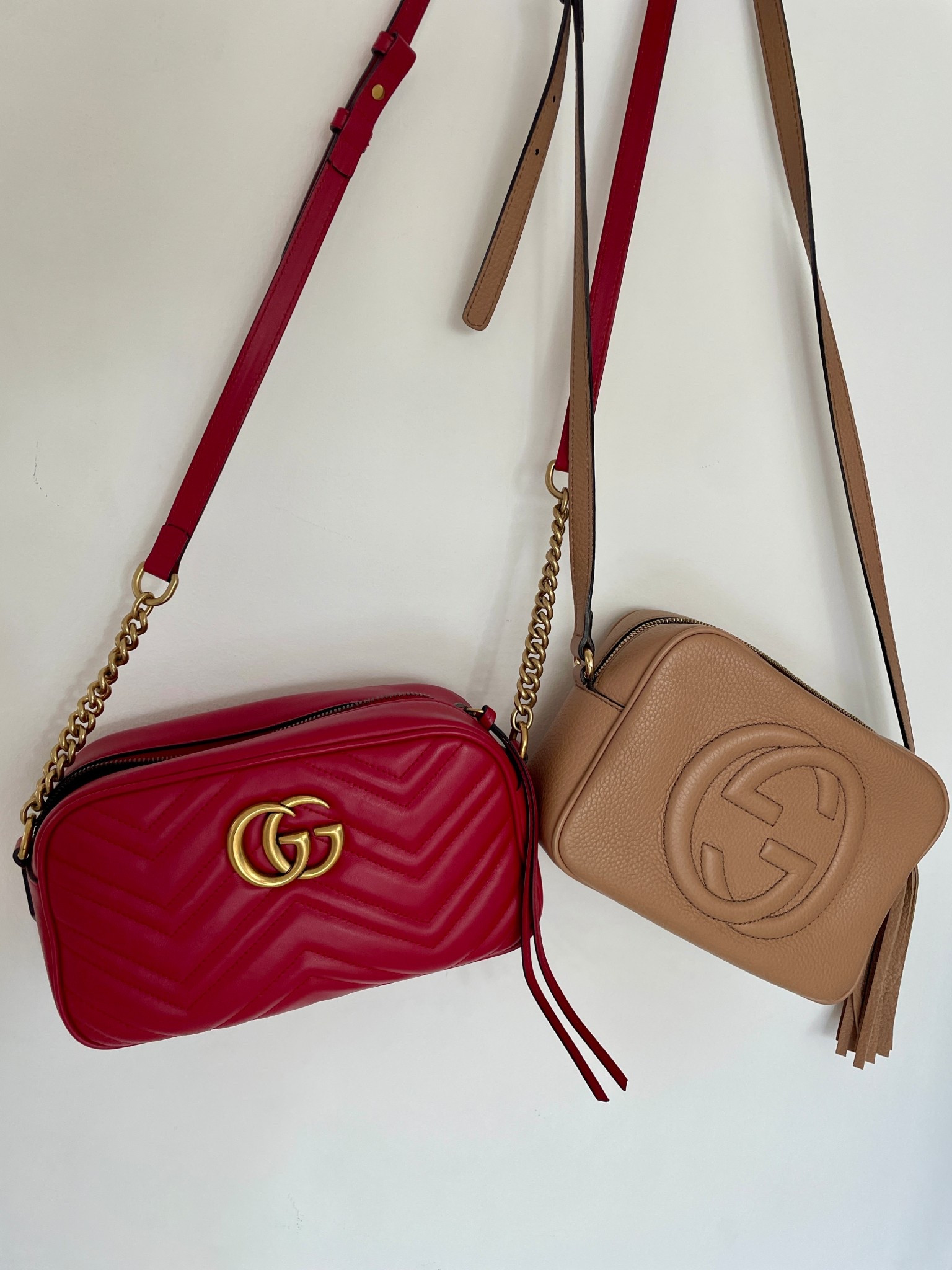 These are my most wearable Gucci bags that I use constantly and they still look like new — the Soho Disco in beige and the Marmont in red. Both are versatile crossbody styles that elevate casual outfits and pair beautifully with day-to-night looks. If you’re thinking about investing in a designer handbag, these timeless Gucci pieces are perfect wardrobe staples.

#LTKItBag