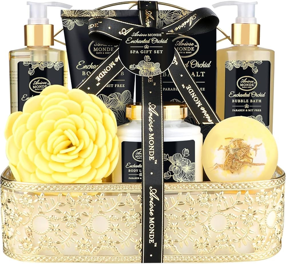 Spa Gifts for Women, Gift Set for Women Enchanted Orchid Scent, Home Spa Kit with Bubble Bath, Bo... | Amazon (US)