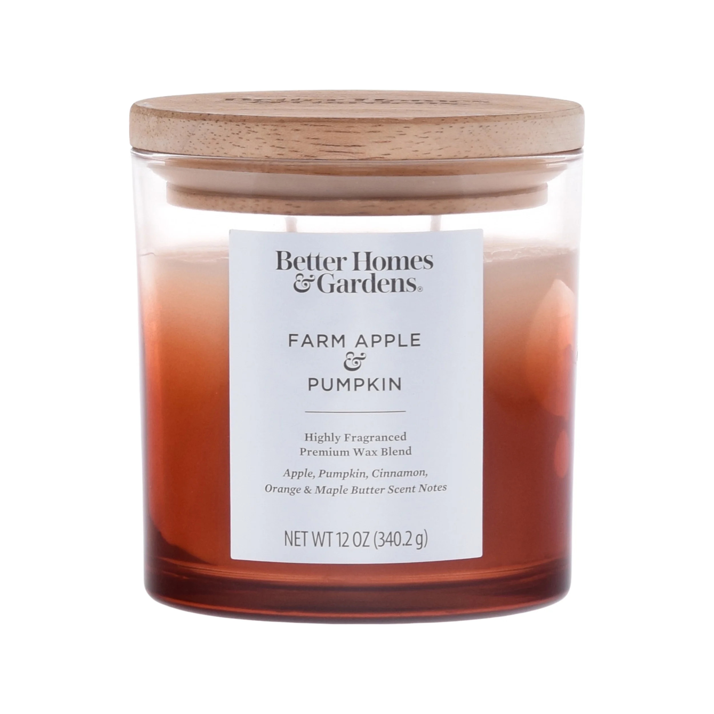 Better Homes & Gardens 12oz Farm Apple Pumpkin Scented Ombre 2-Wick Jar Candle | Walmart (US)