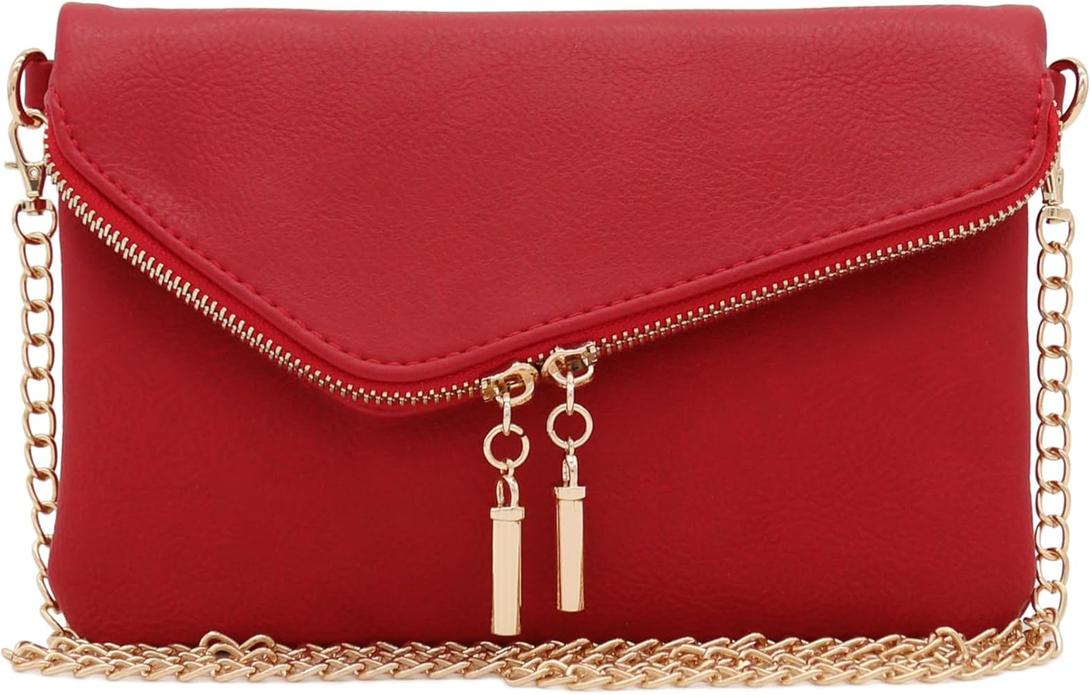 FashionPuzzle Envelope Wristlet Clutch Crossbody Bag with Chain Strap | Amazon (US)