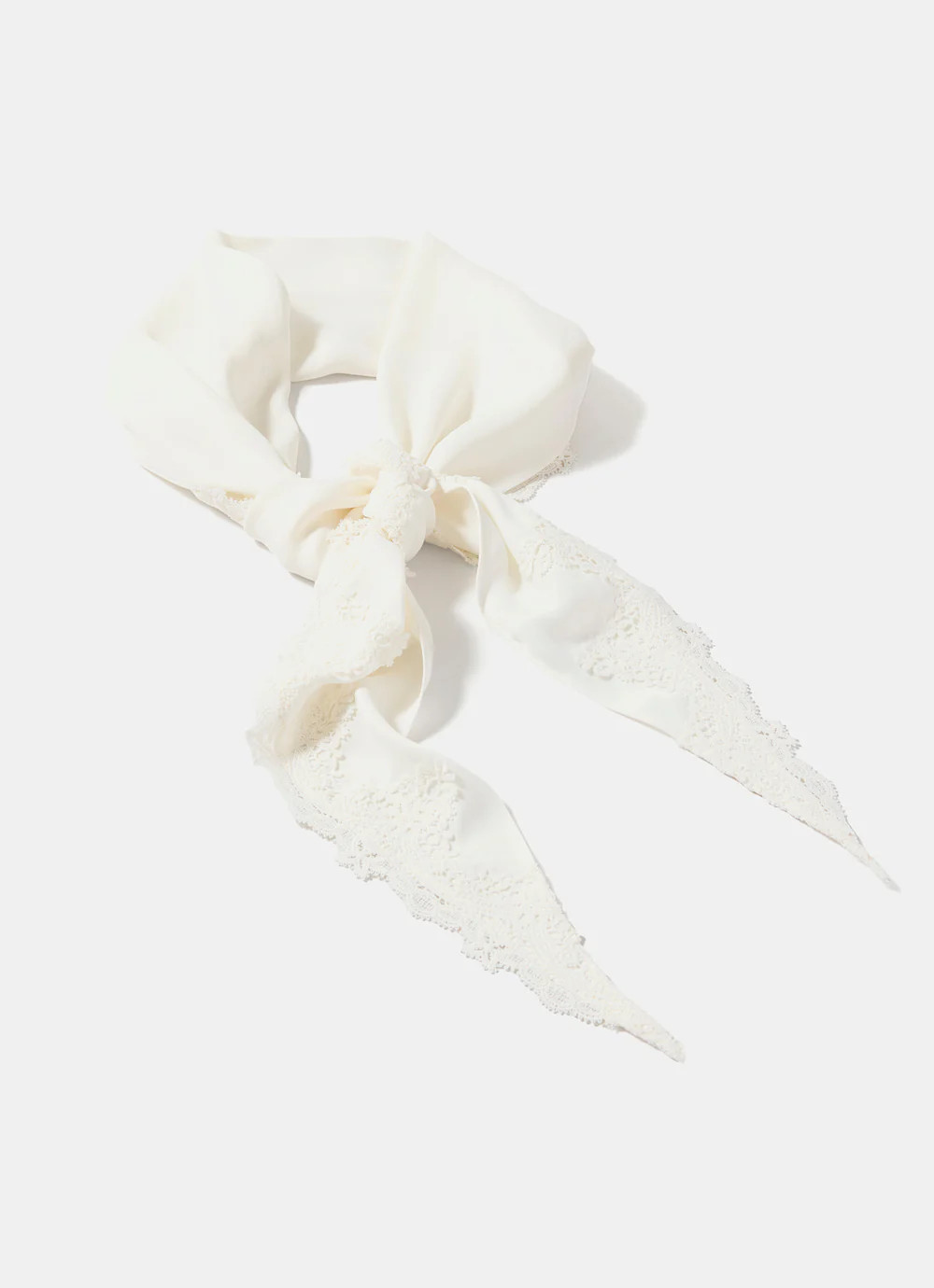 Black Satin Lace Trim Scarf | Mint Velvet