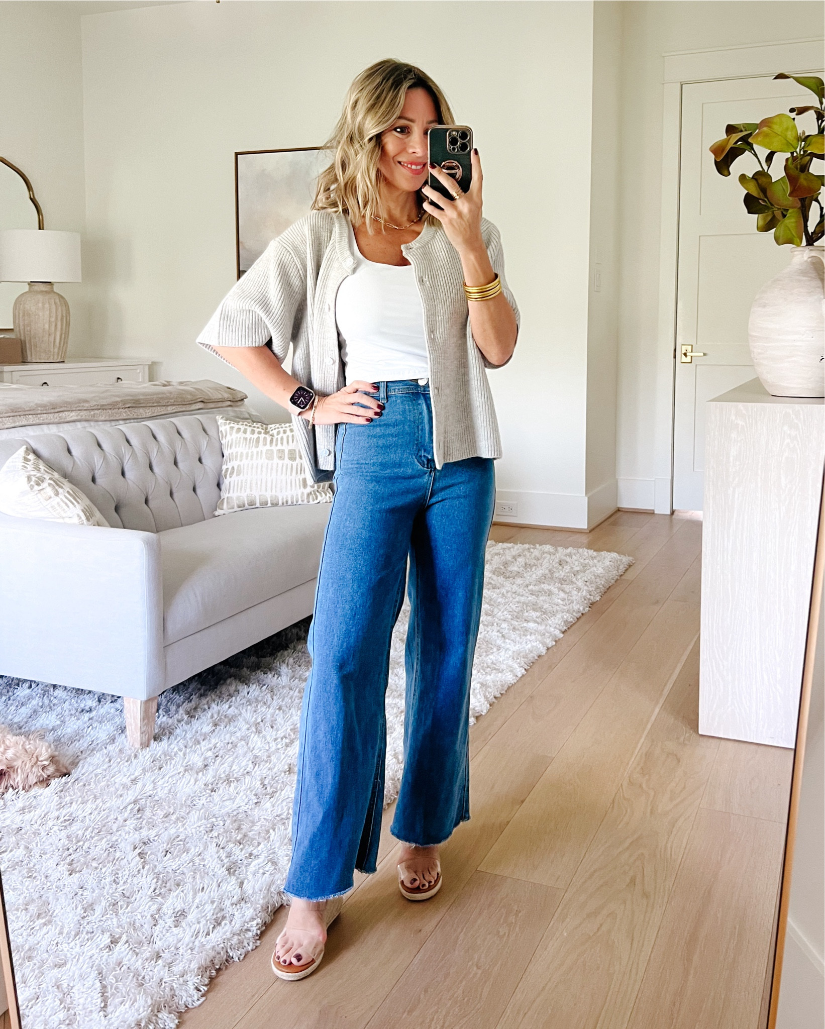 This short sleeve cardigan from Amazon is a great transitional piece for days that aren’t as cool, but you still want to throw something over your outfit for fall! 

Cardigan Fit: I’m wearing a Small, the smallest size available 

Tank Fit: I’m wearing an XS

Jeans Fit: I’m wearing an XS 

#LTKStyleTip #LTKFindsUnder50 #LTKOver40