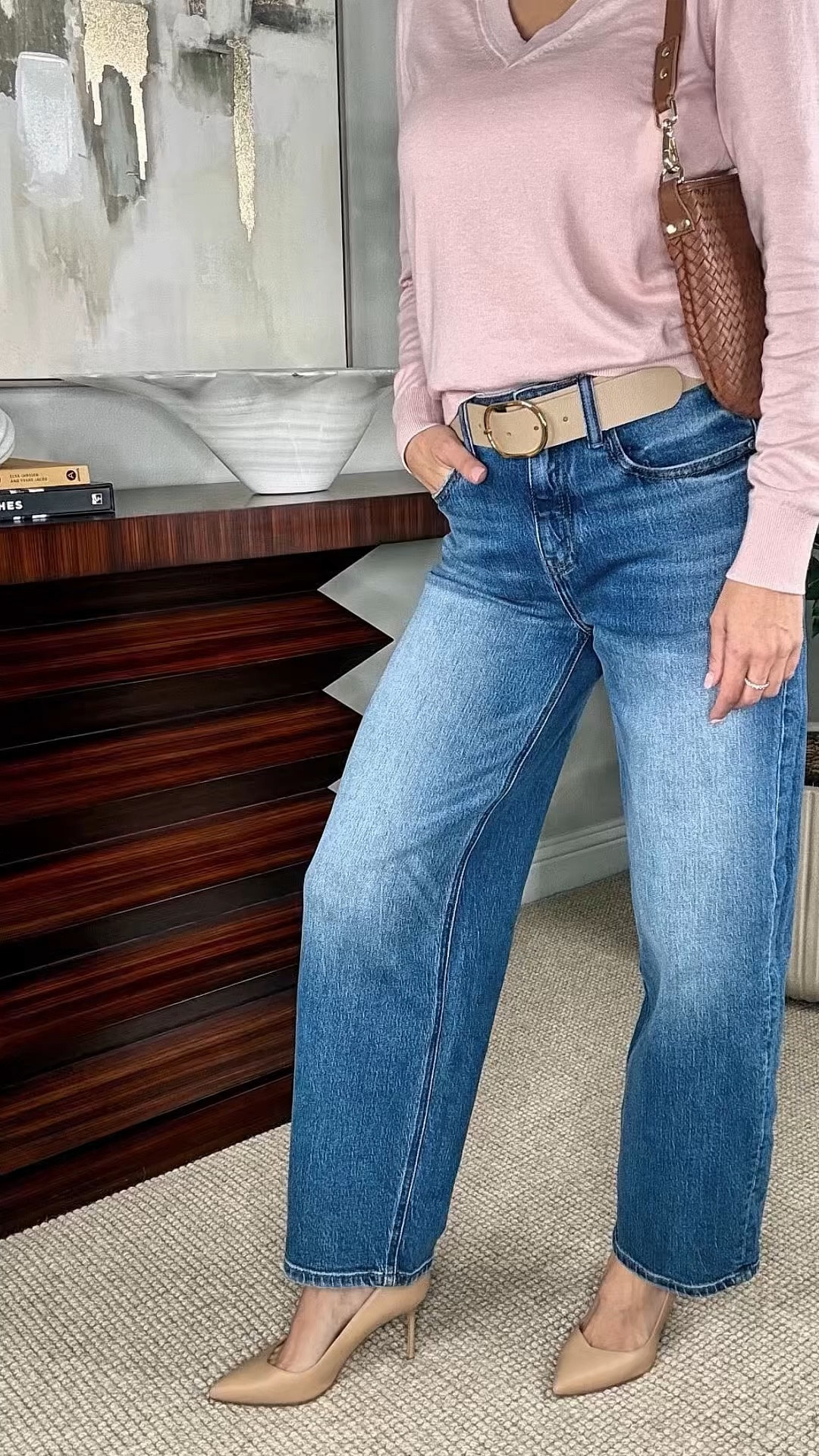Comment SHOP and I will send the links. 
Finding the right jeans isn’t about more options—it’s about understanding fit.
This barrel jean from Quince creates shape, but like any silhouette, it has to work for your body.
That’s where most women get stuck.
The cotton + cashmere sweater and Italian leather bag are beautiful, easy additions—but the
focus here is the denim.
A good place to start if you’ve been searching—especially at a price point that makes it
easier to experiment.
@onequince #quincepartner @shop.ltk #liketkit

#stylebyeugenia #Styledbyeugenia

#LTKdayinmylife #LTKgrwm #LTKOver40