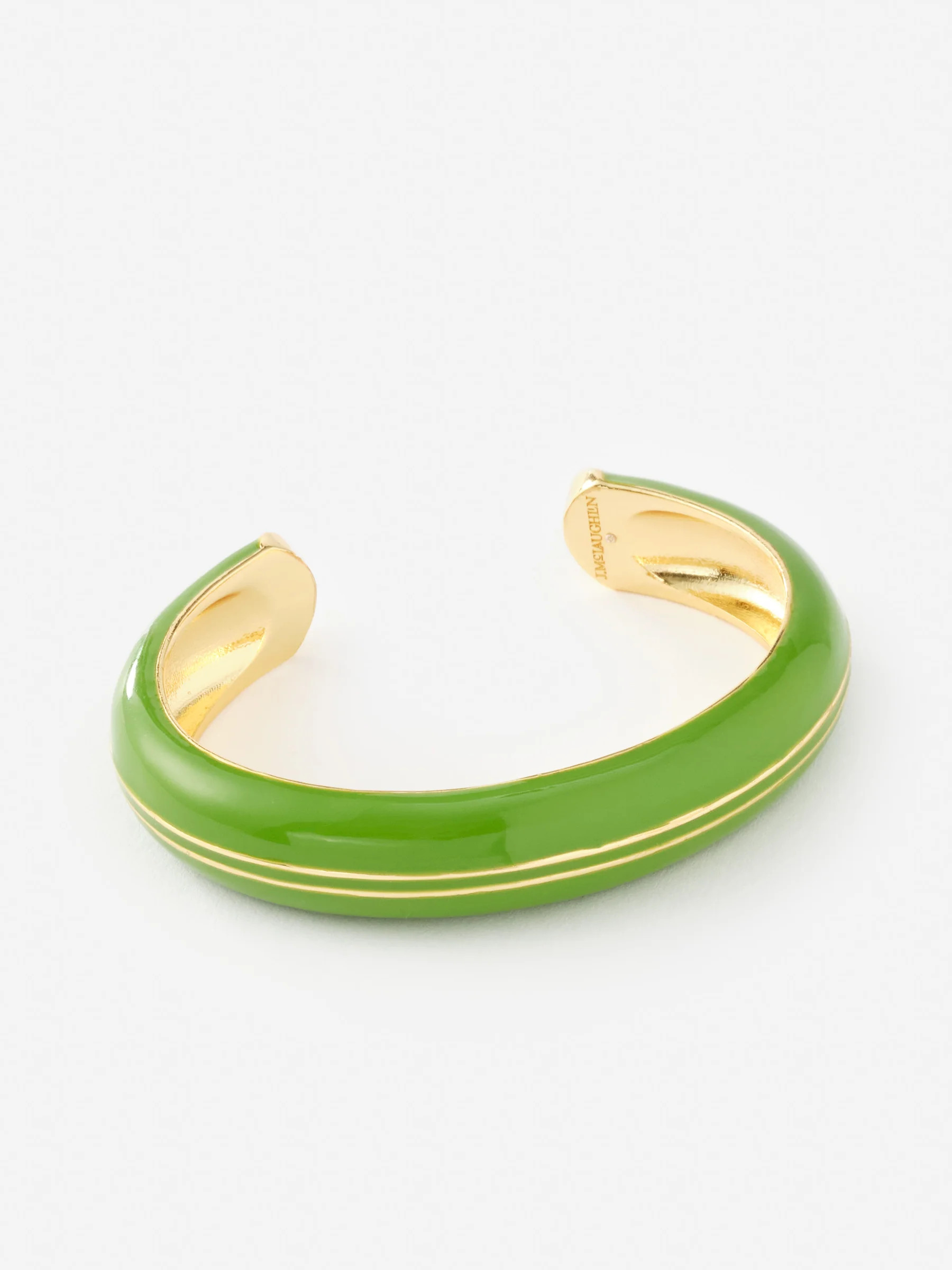 Green/Gold Solid Enamel Hinge Cuff | Women's Jewelry | J.McLaughlin | J.McLaughlin