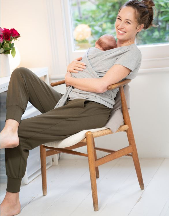 Grey Cotton Short-Sleeve Skin to Skin Top | Seraphine UK