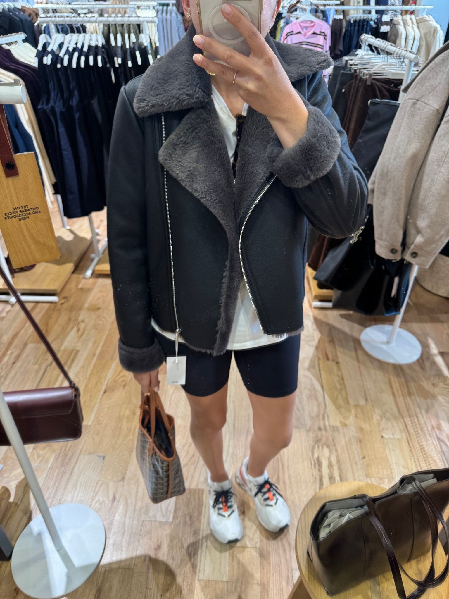 Love this faux fur jacket from mango! This one has the fur inside the entire jacket. Wearing a size small. I suggest going up one size. This is a little tight on me. The best part is it’s on sale!!! under $60!

#LTKSaleAlert #LTKFindsUnder100 #LTKWorkwear
