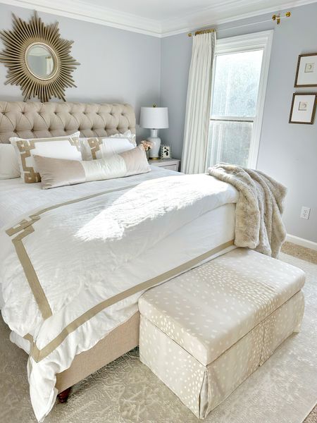 Guest bedroom views. 






Ballard designs, Greek key, bedding, little design coat, Etsy tufted, bed table lamp, traditional pinch, pleat, curtains, window treatments, drapes, acrylic, curtain rod, intaglio, storage bench antelope, one kings lane

#LTKfindsunder100 #LTKhome
