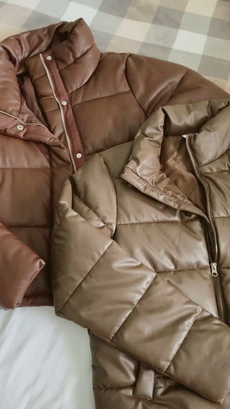 Leather puffer jacket look for less! Walmart one is $30 vs Abercrombie one for $180! 

#LTKSeasonal #LTKstyletip #LTKfindsunder50