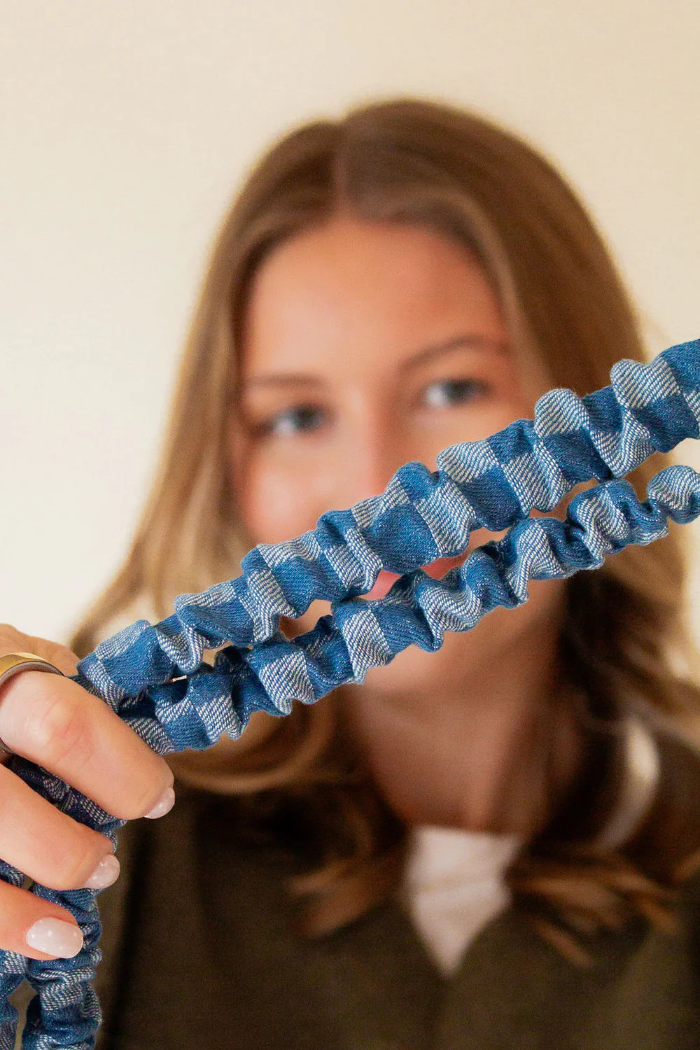 Denim Checked Lanyard | Shop Andi