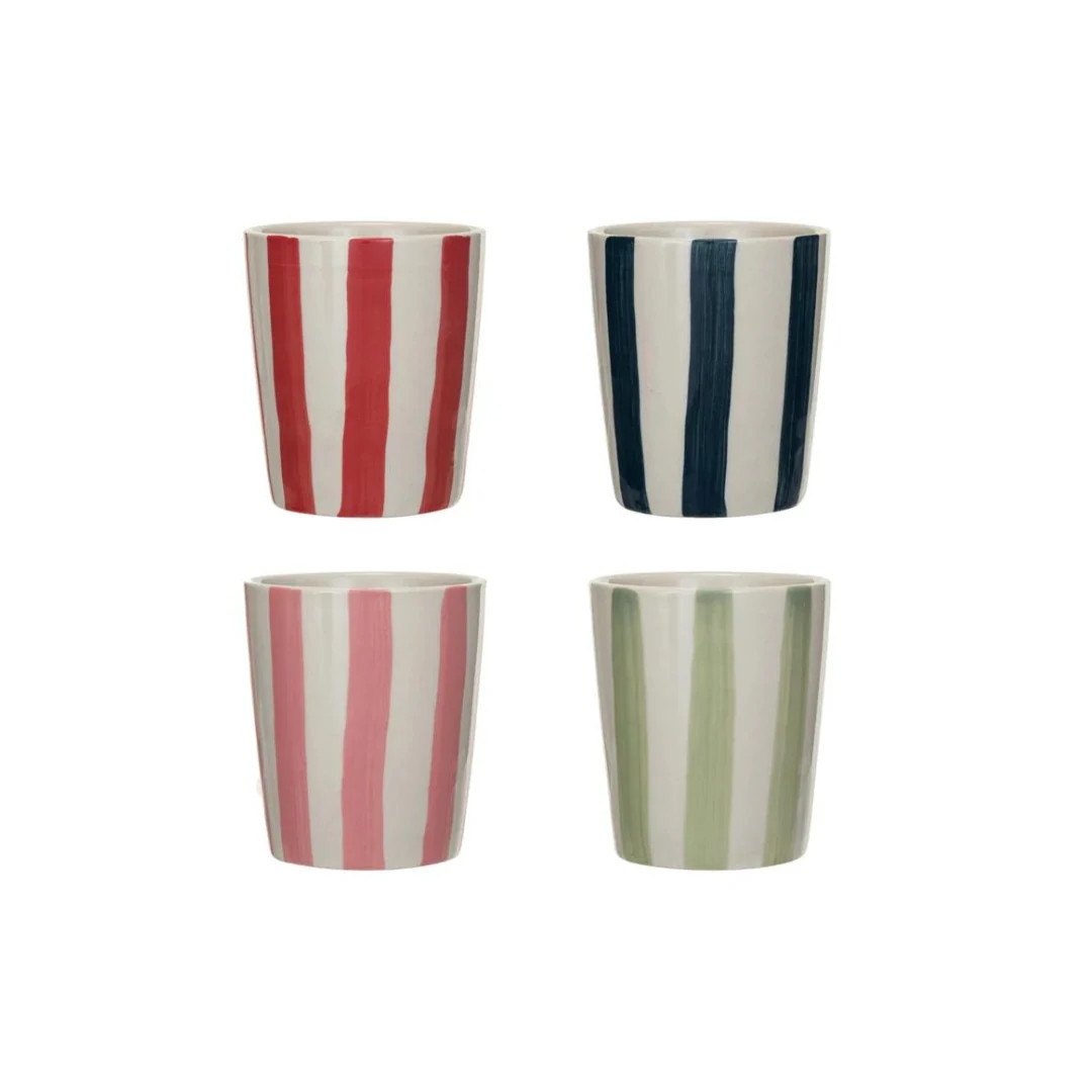 Stripe Stoneware Cup | Pink Antlers
