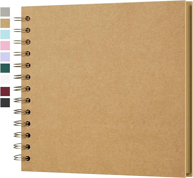 7 x 7 Inch Hardcover Kraft Blank Page DIY Scrapbook Photo Album, 40 Pages (20 Sheets) - for Weddi... | Amazon (US)